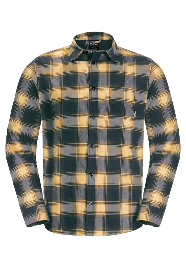 Yellow Jack Wolfskin Wanderweg Men Shirts | 41170217