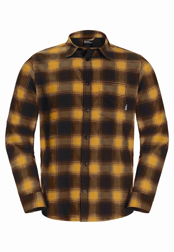 Yellow Jack Wolfskin Wanderweg Men Shirts | 45725437